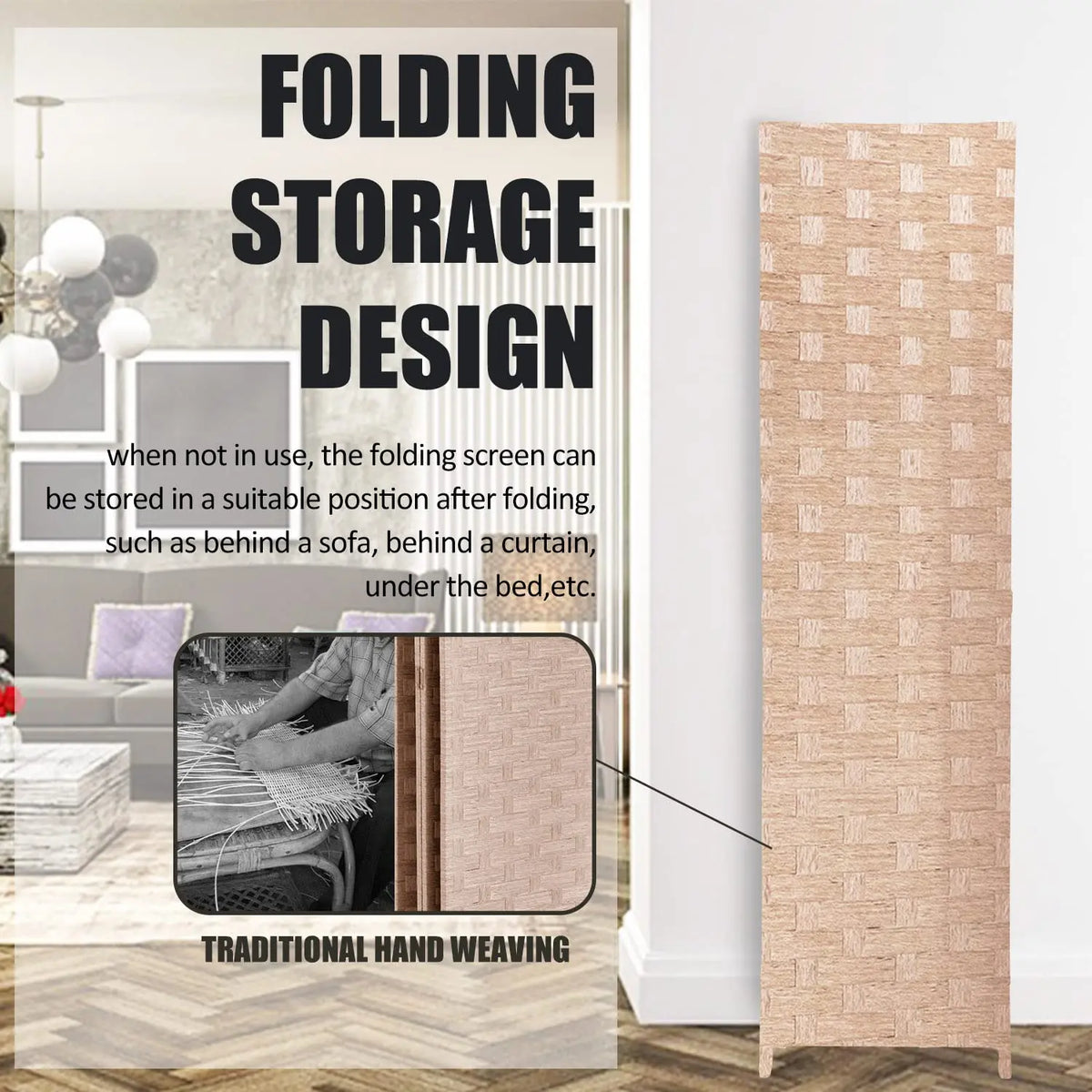 Amityra Folding Freestanding Room Divider — product image 4