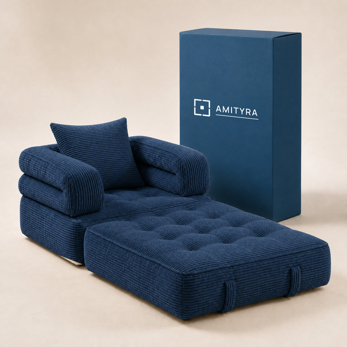 Amityra Foldable Cloud Sofa Bed — Blue