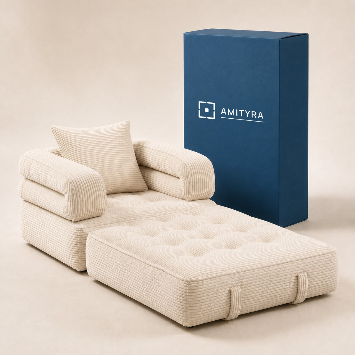 Amityra Foldable Cloud Sofa Bed — Off-white