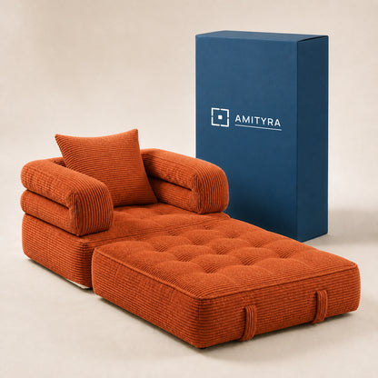 Amityra Foldable Cloud Sofa Bed — Orange