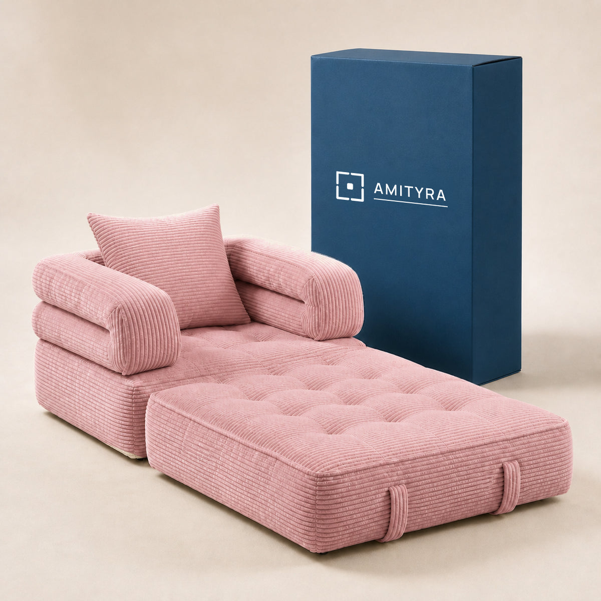 Amityra Foldable Cloud Sofa Bed — Pink