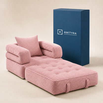 Amityra Foldable Cloud Sofa Bed — Pink