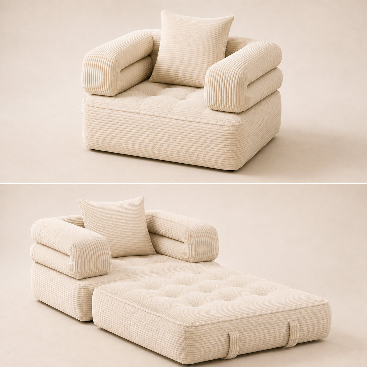 Amityra Foldable Cloud Sofa Bed — open-close-transformation