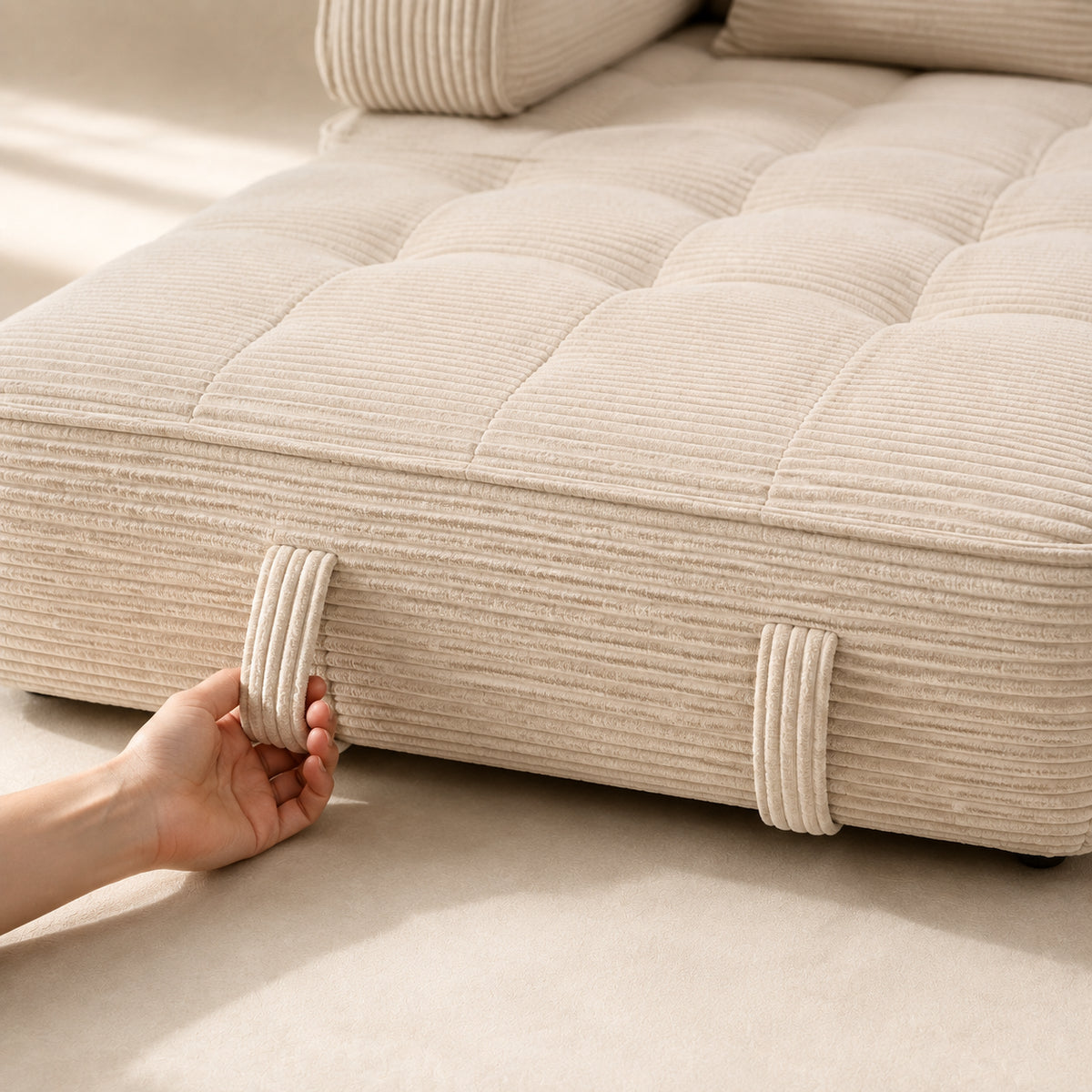 Amityra Foldable Cloud Sofa Bed — pull-loop-interaction